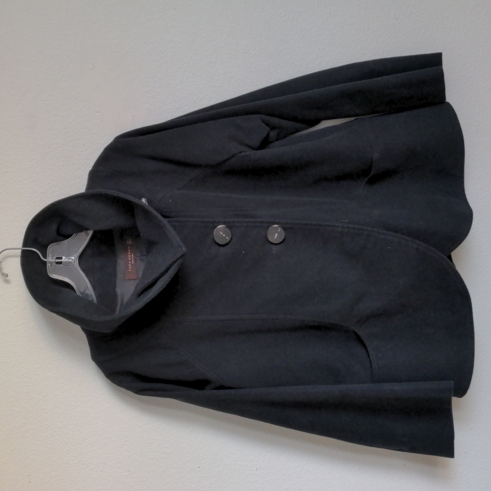 Zara Woman Funnel neck A-Line coat sz XS/S